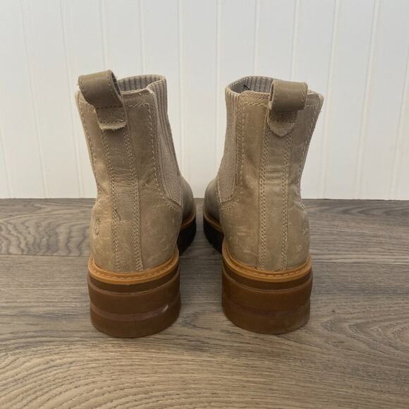 Timberland Boots Women's 8 Taupe Cervinia Valley Chelsea Ankle Leather - Picture 4 of 7